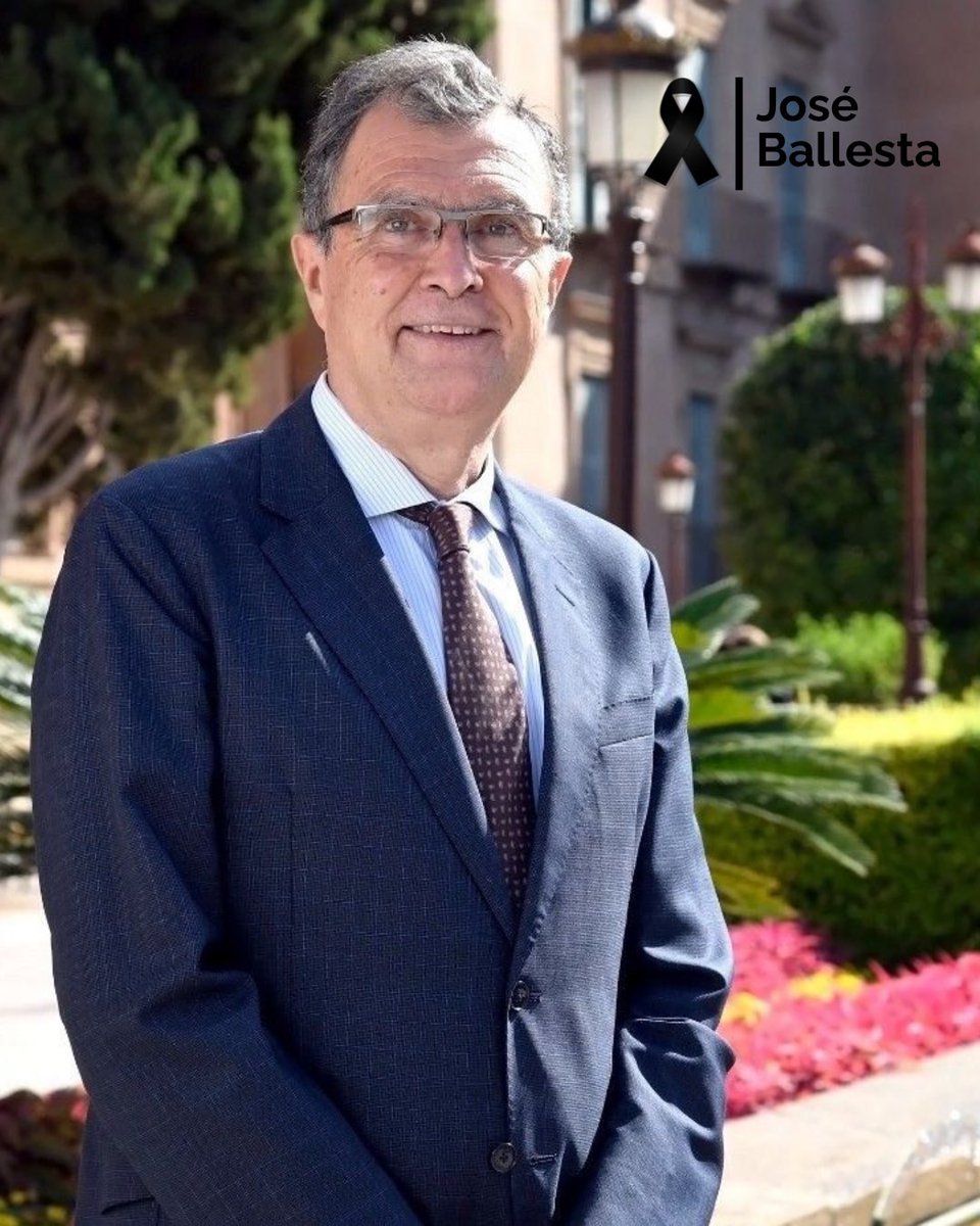 a4umu's tweet photo. Desde Alumni Universidad de Murcia expresamos nuestro pesar por el fallecimiento de D. José Ballesta Germán, Rector Magnífico de nuestra Universidad y hasta hoy Alcalde de la ciudad.

Enviamos a su familia y allegados nuestro más sentido pésame.

Descanse en paz. https://t.co/UYwjV7s22K