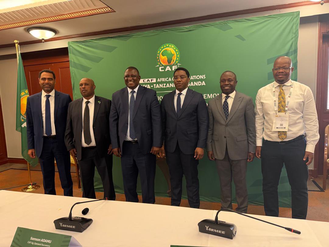 OgwangOgwang's tweet photo. Today, with my fellow Ministers for Sports from Kenya & Tanzania, together with the Presidents of the Football Federations of the three countries, held a meeting with @CAF_Online President Dr. Patrice Motsepe. 
In our meeting, Dr. Motsepe expressed confidence in the three countries to stage the most successful tournament in 2027.  He further noted that this commitment is being driven forward by the Presidents of the three countries.

As PAMOJA, we also signed a Joint Resolution following our AFCON 2027 kick-off meeting held in Kampala in April 2026. Among the areas of convergence are: oversight engagements between the governments, Football Federations, CAF, and Local Organising Committees; the PAMOJA VISA for the tournament; integrated security strategies; and expediting works on critical infrastructure.

For East Africa, the time is now. We are ready to show the world that AFCON is more than football.