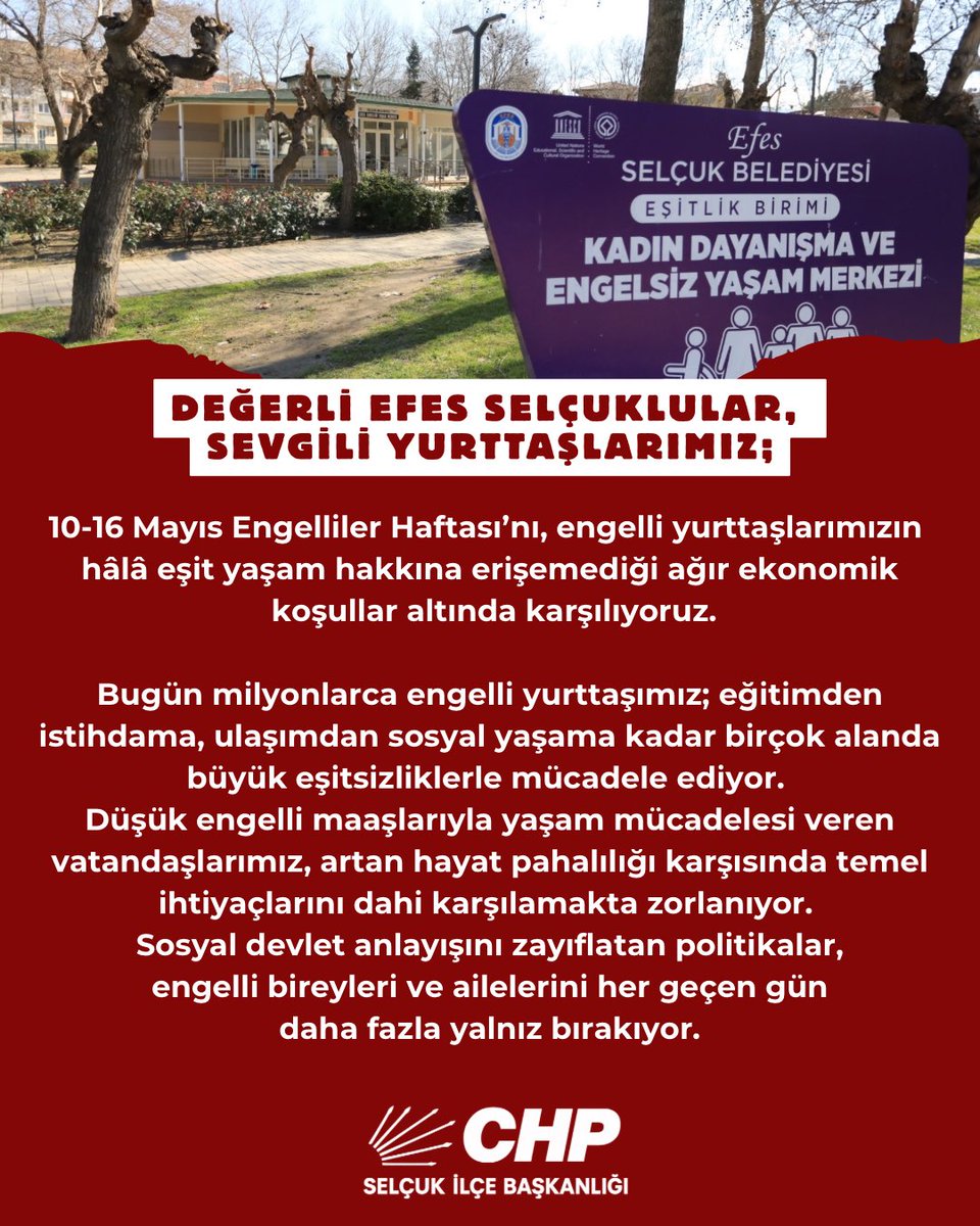 CHP SELÇUK İLÇE BAŞKANLIĞI tweet media