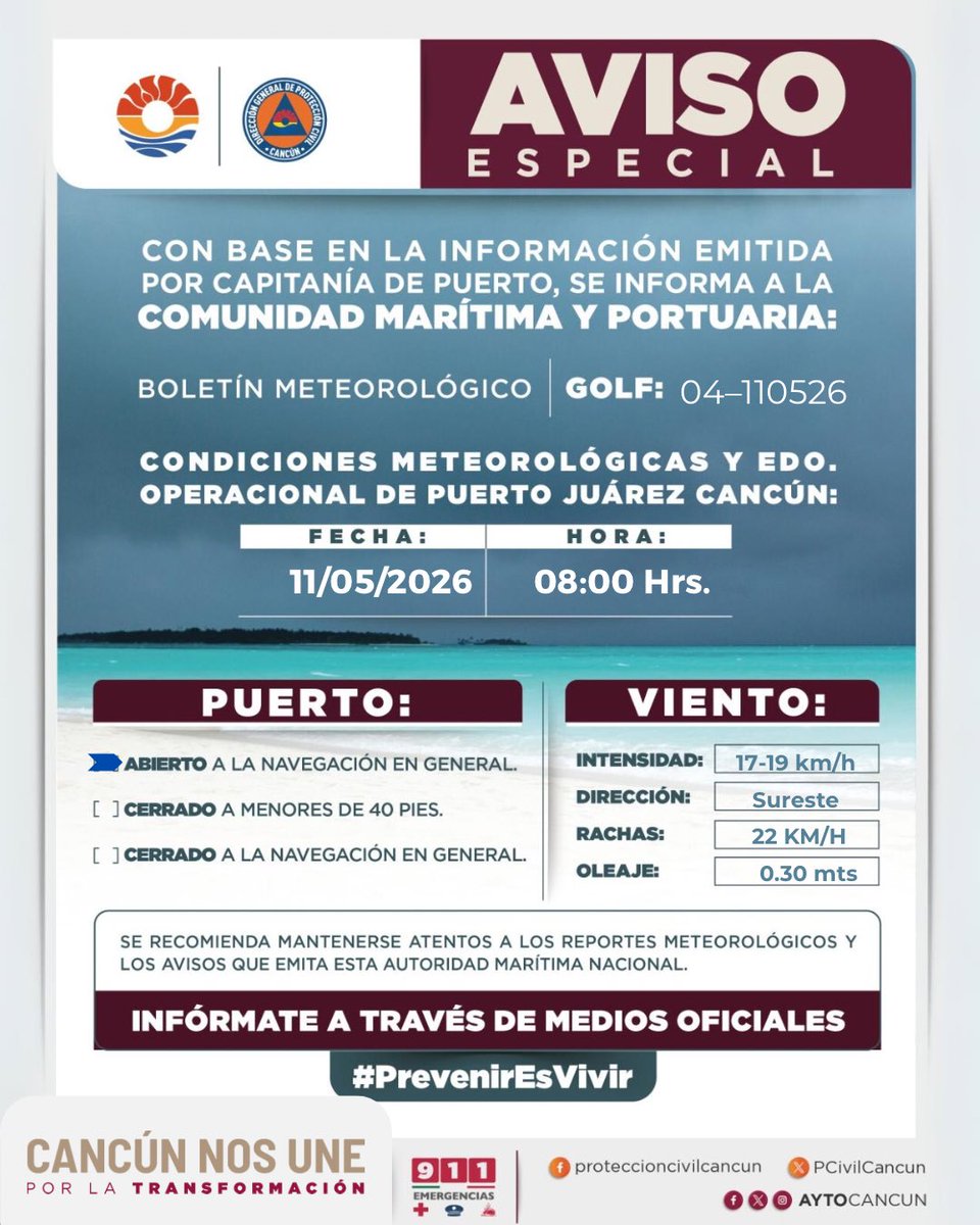 Protección Civil Cancún tweet media