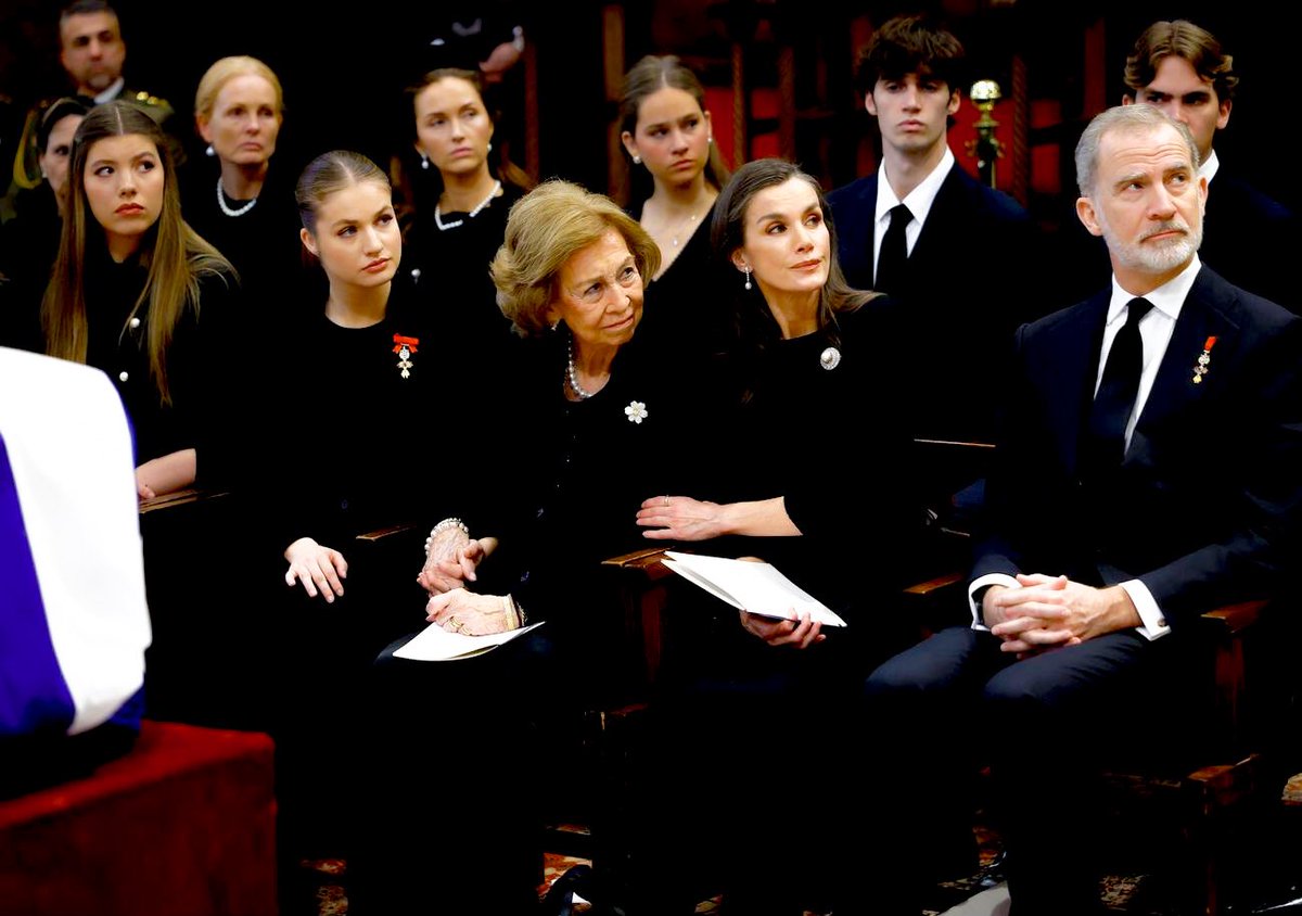 royalchildren_'s tweet photo. #KingFelipe VI, #QueenLetizia #PrincessLeonor The #PrincessofAsturias #InfantaSofia and #QueenSofia of Spain attend the funeral of Princess Irene of Greece and Denmark, at the Metropolitan Cathedral of Athens in Athens, Greece 🇬🇷⚰️ -January 19th 2026. https://t.co/GMgeCzf8M8