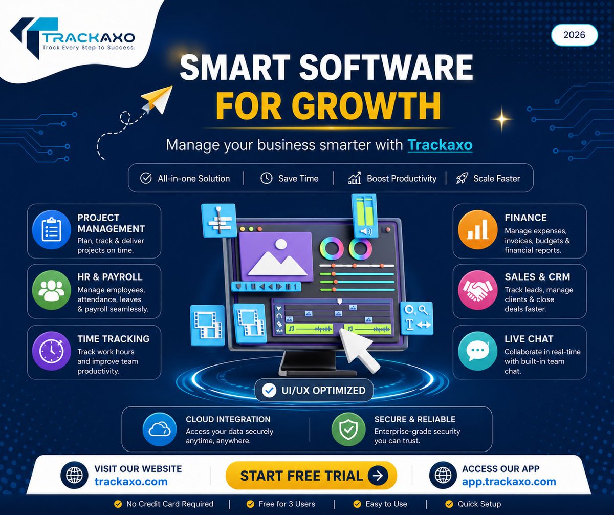 trackaxo's tweet photo. Run your business smarter with TrackAxo

Manage Projects, HR, Payroll, CRM, Finance &amp; Time Tracking in ONE platform.

Perfect for startups, SaaS companies &amp; remote teams.
✅ Boost Productivity
✅ Save Time
✅ Reduce Costs
✅ Scale Faster

Start free 👉 https://t.co/z5mTOJAAd2 https://t.co/Pn4dSEYpco