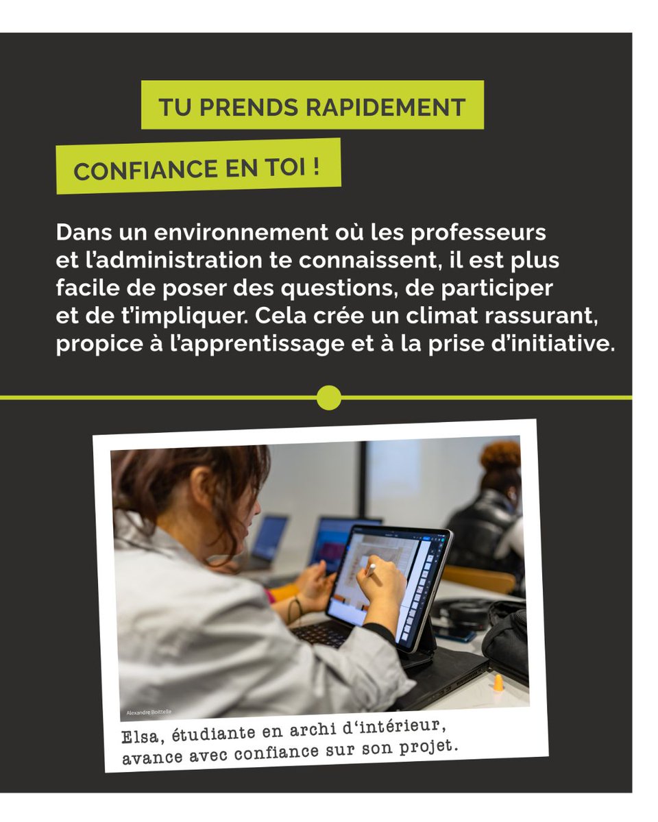 ComArtDesign's tweet photo. Choisir une #école à taille humaine? : enseignants plus disponibles, à l’écoute, ambiance conviviale, intégration et confiance en soi.
Com/art #Design #Paris est une école qui te permettra de t’épanouir vraiment !  #Archi #Deco #Prepa #Com
https://t.co/sIC46uM3Z9 https://t.co/G9mnPKZH6l
