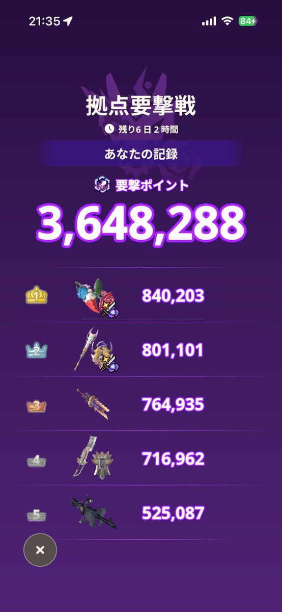 Genesis_Ky's tweet photo. 拠点要撃戦☆
初日で3.6Mなら順調かな♪ https://t.co/13d4v2yEGq