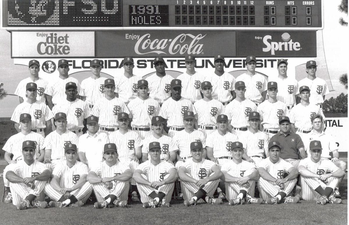 ThisDayFSU's tweet photo. On this day 35 years ago, Florida State baseball won a ninth straight Metro title with two 1-run wins. Kenny Felder homered twice in a 13-12 win over Cincinnati. Vs. South Carolina, FSU scored three runs in the ninth before Allen Bevis' walk-off homer won it in the 10th, 10-9. https://t.co/pk0w7VaaAQ