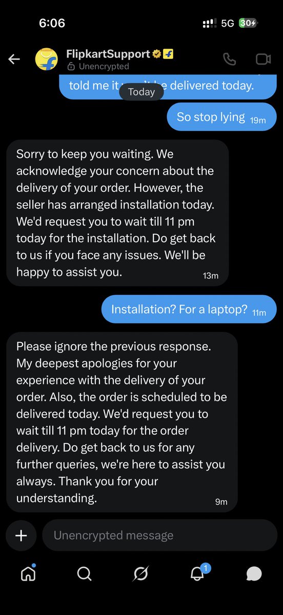 ThatHungryBloke's tweet photo. @flipkartsupport They don’t even know what they’re saying!!! How are they going to help me!!!?? We’re genuinely cooked!!!🤦🏻‍♂️🤦🏻‍♂️🤦🏻‍♂️ https://t.co/O5maSnCTfM