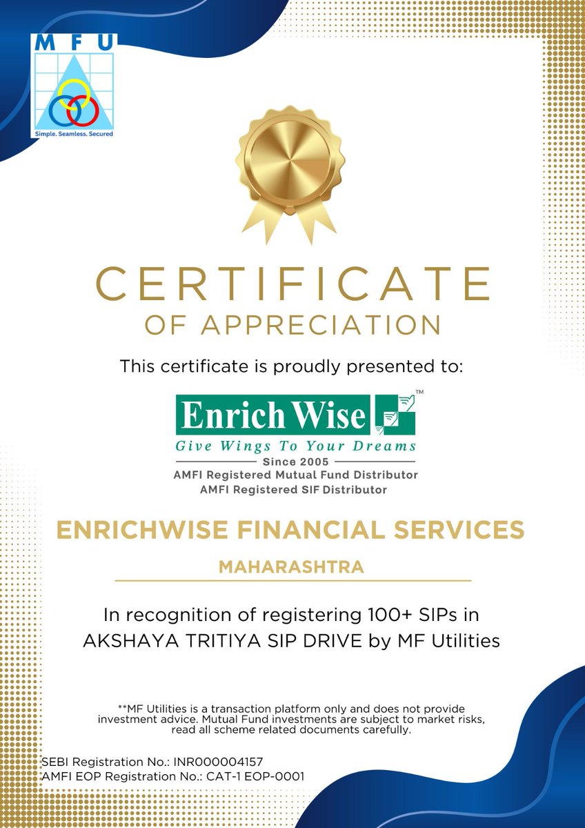 MF Utilities (Regn. No. INR000004157) tweet media