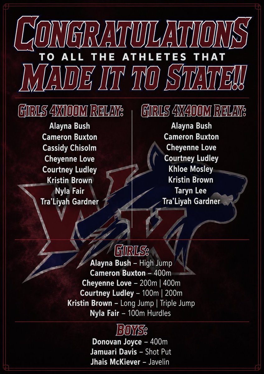 KnollAthletics's tweet photo. Congratulations to the @wk_timberwolves track athletes that have qualified to compete in the @SCHSL State Championship Event.
🗓️ Saturday, May 16
📍 @ Richland Northeast High School
Good luck TWolves!!!! https://t.co/MWfeLNHAbq