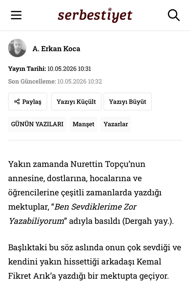 ismailkarahoca's tweet photo. Hocamızın yayına hazırladığı “Ben Sevdiklerime Zor Yazabiliyorum” üzerine yayınlana br başka yazı için:

https://t.co/Um7o5rTkI6 https://t.co/b2srkN10Na