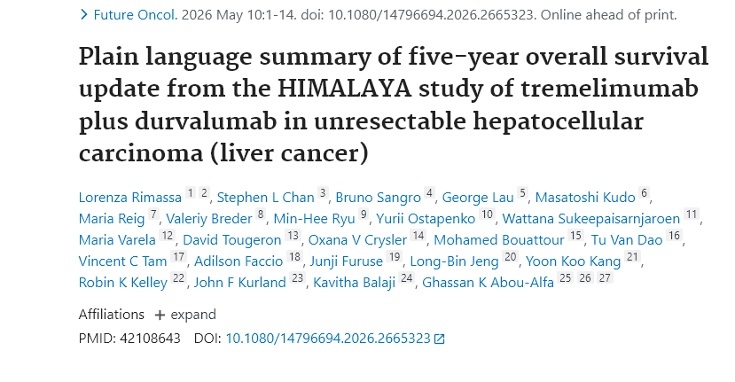 BibliotecaHUCA's tweet photo. PubMed- https://t.co/ecG55ERs0T Plain language summary of five-year overall survival update from the HIMALAYA study of tremelimumab plus durvalumab in unresectable hepatocellular carcinoma (liver cancer) @HUCA_Asturias #publiHUCA #lLiverUnit @FINBAsturias @IUOPA @Maria_Var_Cal https://t.co/8mrkzmUDV7