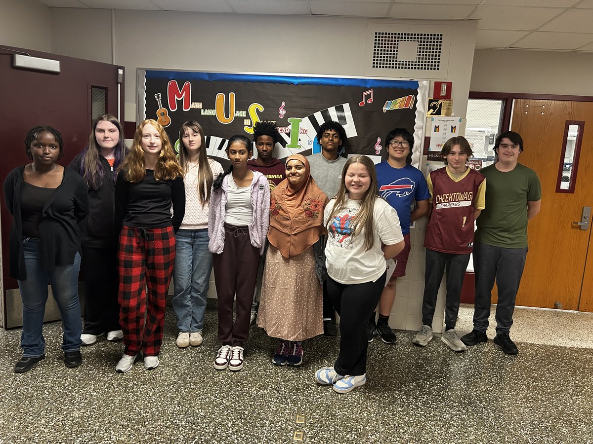 CheektowagaMS's tweet photo. Congratulations to our amazing middle school students for showing up every day, on time, and ready to learn! Students with perfect attendance for the 3rd quarter were recognized for their dedication and commitment. Way to go! https://t.co/eaEKCAX3na