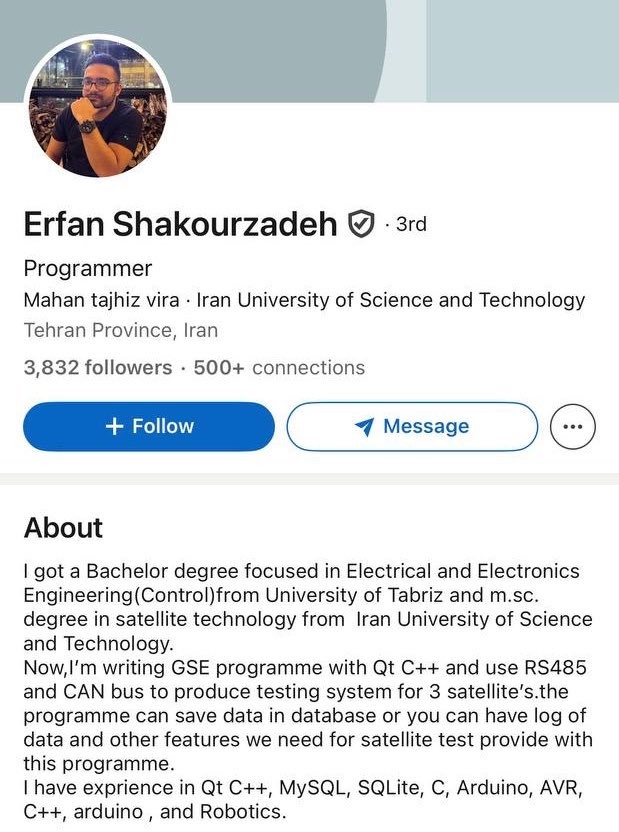 SFaeze_Alavi's tweet photo. The most talented and patriotic Iranians are being hanged on forced, false confessions of "espionage for US and Israeli intelligence services."

Erfan, 29, is just one of many murdered today by Islamic Republic.

President Trump, people of Iran are being executed for standing for an Iran-America alliance.

Only you can prove that the U.S. is not a weak, European-style nation that abandons its allies.
@realDonaldTrump