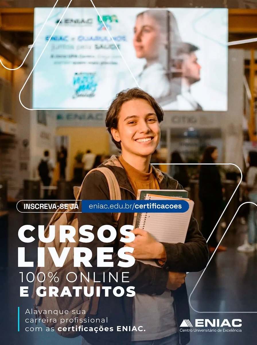 EniacSjc's tweet photo. 🚀 Quer dar um upgrade na sua carreira?

Com os Cursos Livres do ENIAC, você estuda 100% online e desenvolve habilidades que o mercado realmente busca 💻✨

👉 Inscreva-se agora: https://t.co/AZ4I4yycfr

#ENIAC #CursosOnline #QualificaçãoProfissional #Carreira #Estudos https://t.co/Vun2q9uQCH