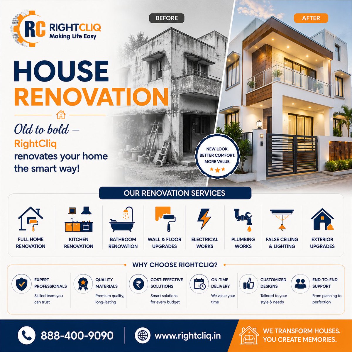 RightCliq_'s tweet photo. Old to bold — transform your living space with smart renovation solutions, expert workmanship, and hassle-free service. From modern interiors to complete home upgrades, we bring your dream home to life.
Call Now: 888-400-9090 https://t.co/rcWZGEotFJ
