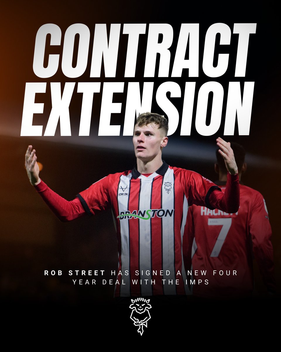 LincolnCity_FC's tweet photo. ✍️ Rob Street has signed a new contract with the Imps until 2030!