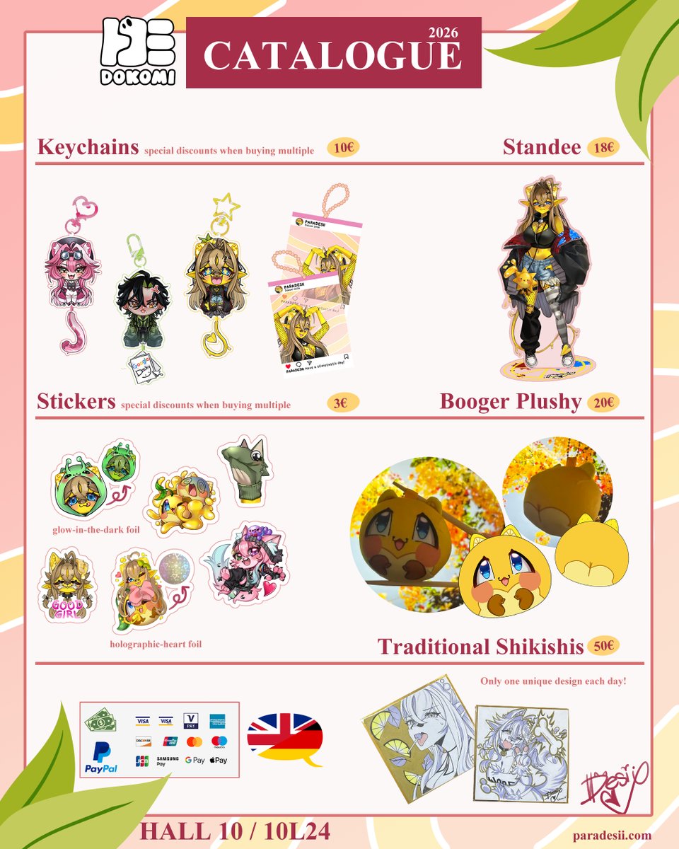 paradesii_'s tweet photo. My DOKOMI 2026 catalogue is here! 💛

📍Hall 10, 10L24

This booth is a shared booth with @krokofucholf , so we will bring a few exclusive collab items! It is our first time boothing!

I will also bring merchandize of my updated Vtuber Design!

We can't wait to meet you! https://t.co/KySPcNuEM8