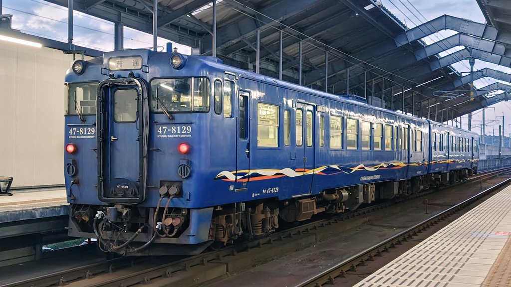 TRIX DB Blauer Enzian 青りんどう号 ５両セット 23373 🟦青キハ🟦 あまくさ三角線 47-8129+3510 2026.5.11🐚西熊本 #熊本