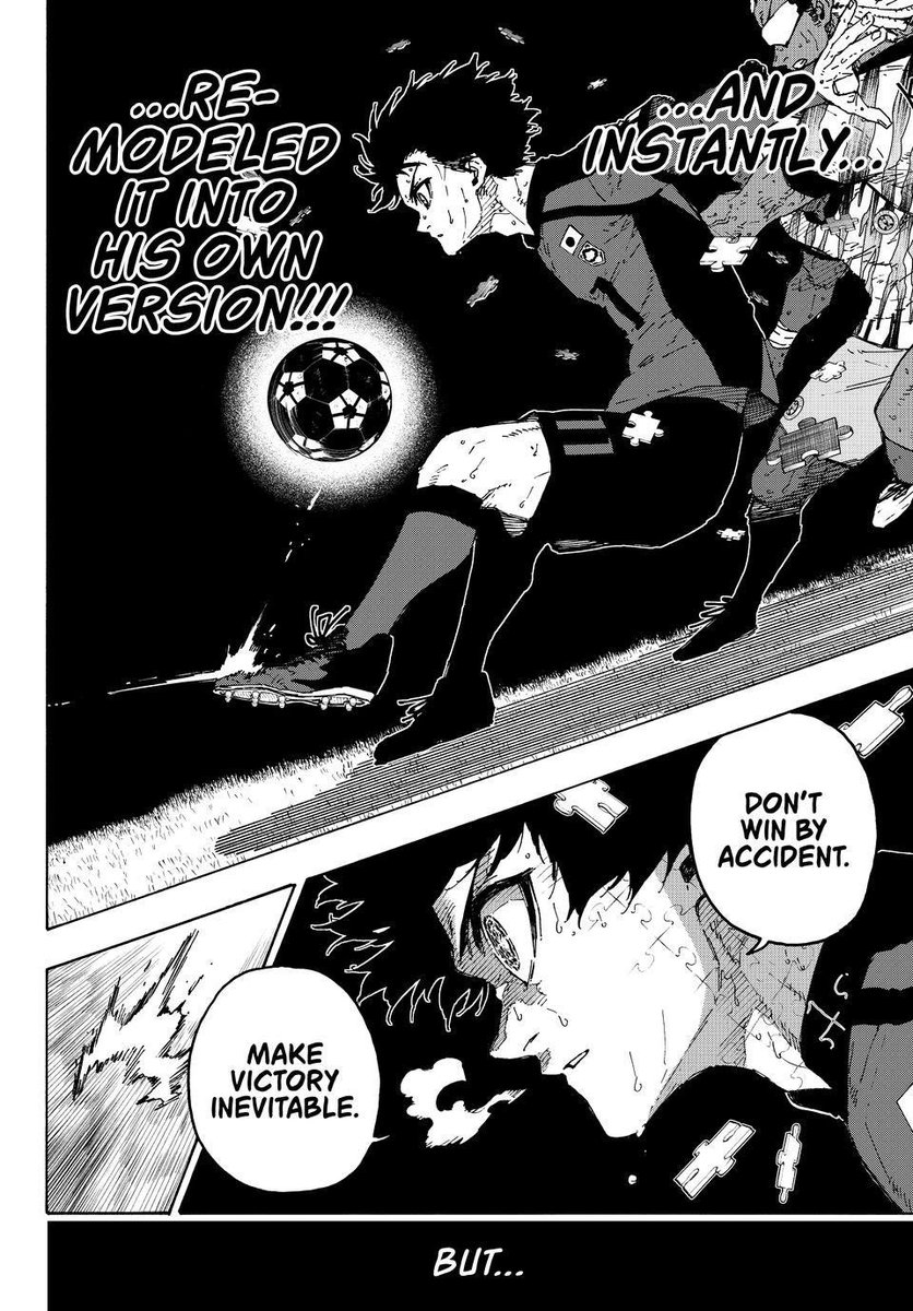 ColoTrades's tweet photo. If Isagi does get a touch on the ball, he may pelt it up for Rin to shoot into the net, but I think Rin just goes straight for it, look at that last panel from Chapter 346.

We know how this works 🤝🏽 https://t.co/p5JOQvXKAA