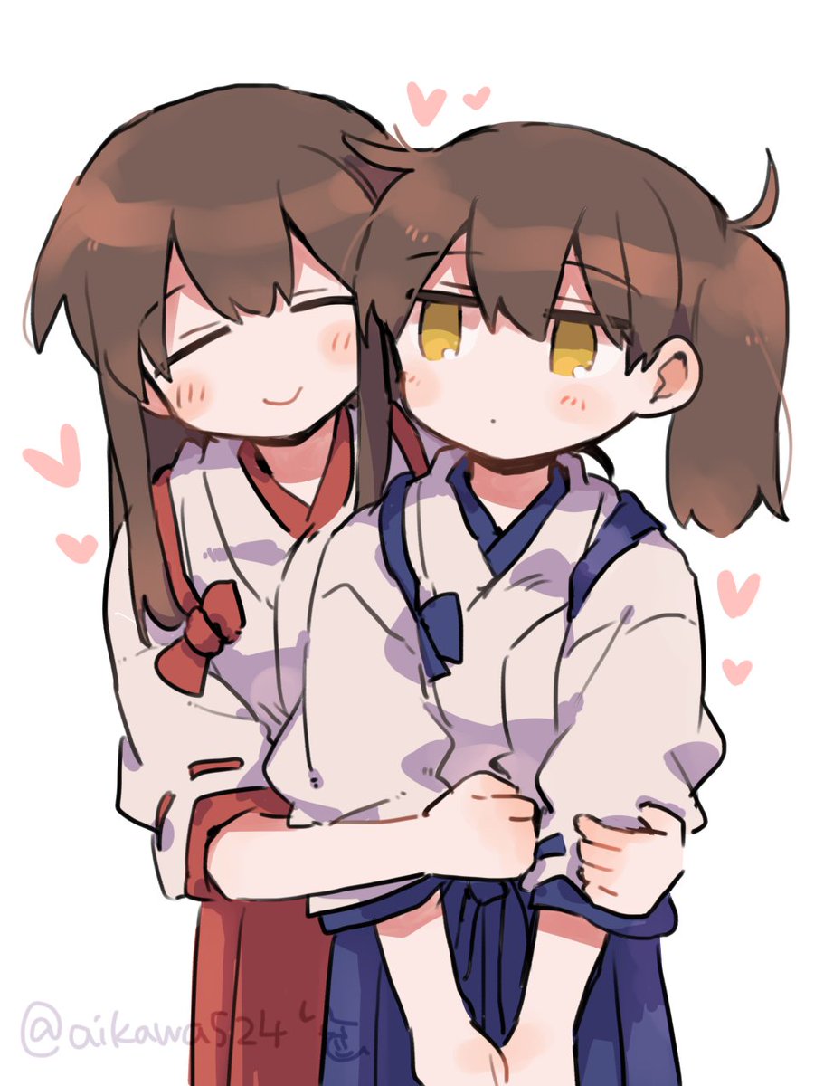 赤城(艦隊これくしょん) ,加賀(艦隊これくしょん) 「私の相棒です(嫁です)」|稲いな🍙のイラスト