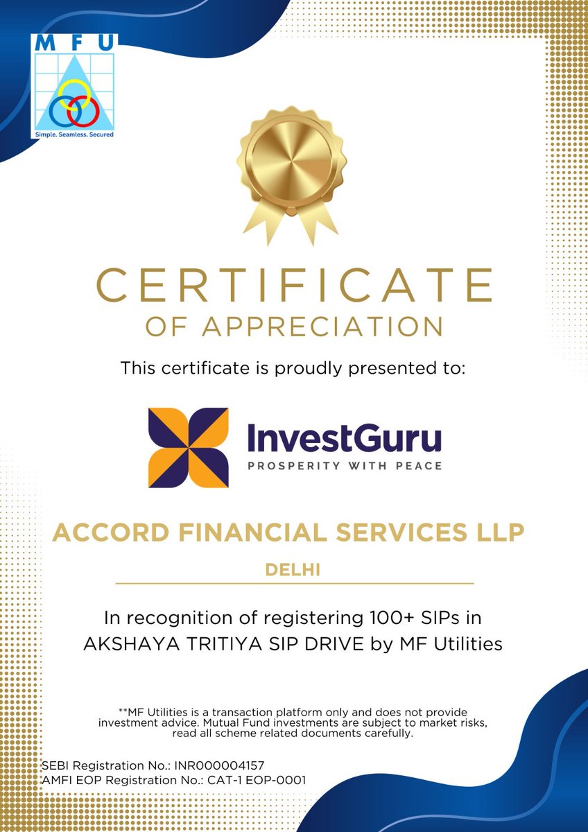MF Utilities (Regn. No. INR000004157) tweet media