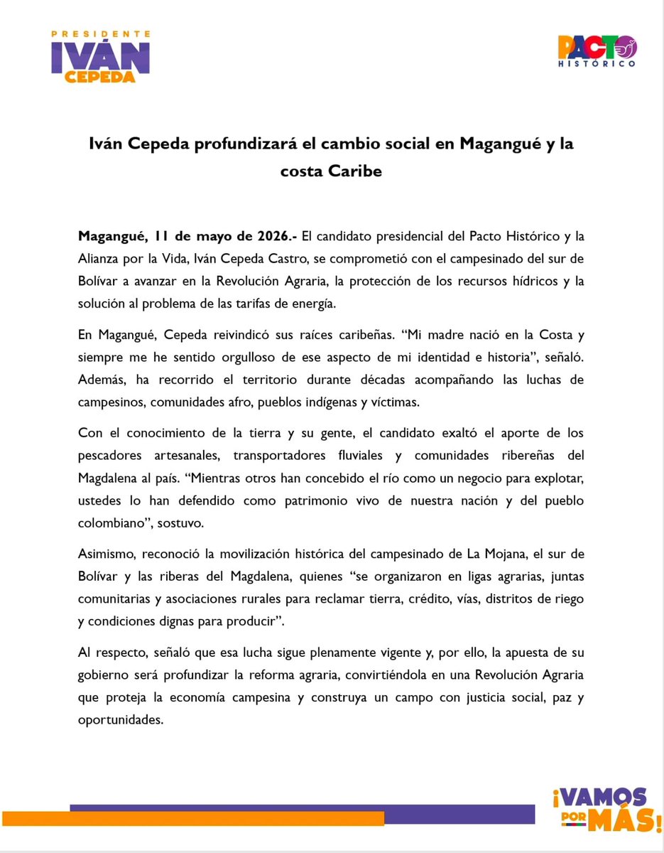 Iván Cepeda Castro tweet media
