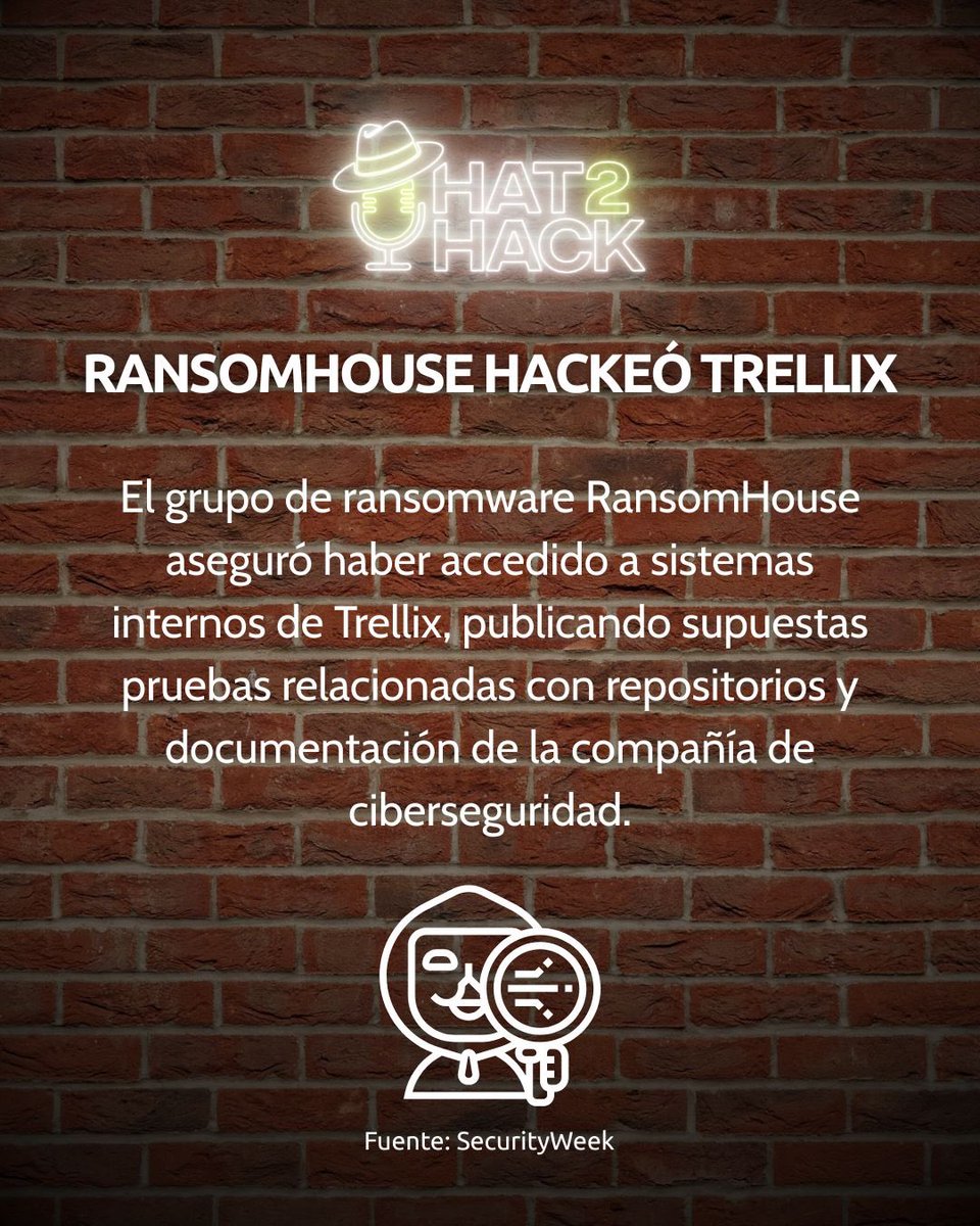 hat2hack's tweet photo. ¡Nuevo top 3 de noticias sobre #ciberseguridad! 🚨

🥇 ���Se abren 1.700 plazas públicas en IA y ciberseguridad”

🥈 “#RansomHouse asegura haber hackeado a #Trellix”

🥉 “El Ayuntamiento de #Valdemoro sufre un %ciberataque”

#Hat2Hack #Ciber #Podcast https://t.co/JD0BWtwiVr