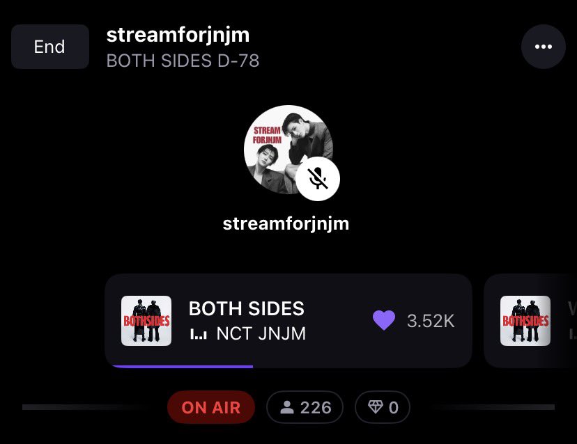 🔴 @StreamForJNJM is now ON-AIR

🎯 300 listeners 

แอดมินเปิดห้องอยู่นะคะ มาเข้าห้องบูสยอดสตรีม Both Sides กันเยอะ ๆ น้า 🩵🩷

🖇️ stationhead.com/streamforjnjm

#สตรีมเพื่อเจโน่แจมิน #Stream165daysforjnjm