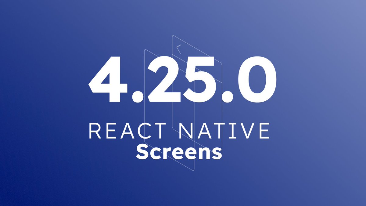React Native Screens 4.25.0 is here 📲
👉 Legacy architecture is no longer supported
👉 Release candidate version of Tabs API
👉 Color scheme &amp; RTL support in Tabs
👉 Comprehensive MoreNavigationController handling
👉 Prevent native selection support in Tabs
And more.