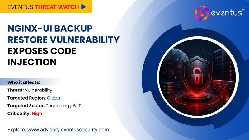 eventussecurity's tweet photo. 𝐄𝐯𝐞𝐧𝐭𝐮𝐬 𝐓𝐡𝐫𝐞𝐚𝐭 𝐖𝐚𝐭𝐜𝐡 | 𝐀𝐥𝐞𝐫𝐭 #𝟔

Critical Nginx-UI Flaws Could Allow Attackers to Take Full Control of Systems
A set of critical vulnerabilities has been identified in Nginx-UI, exposing organizations to potential full system compromise during the initial setup phase. In certain cases, attackers can take administrative control before legitimate teams even complete deployment.

𝐖𝐡𝐚𝐭 𝐡𝐚𝐩𝐩𝐞𝐧𝐞𝐝
Critical Nginx-UI flaws enabled remote attackers to gain unauthorized system-level control.

𝐖𝐡𝐨’𝐬 𝐚𝐟𝐟𝐞𝐜𝐭𝐞𝐝
Organizations deploying vulnerable Nginx-UI instances, especially exposed or newly initialized environments.

𝐖𝐡𝐚𝐭 𝐧𝐞𝐞𝐝𝐬 𝐭𝐨 𝐛𝐞 𝐝𝐨𝐧𝐞
Patch immediately and restrict access to management interfaces during deployment phases.
➡️ Update Nginx-UI to version 2.3.8 or later
➡️ Restrict external access to management ports
➡️ Monitor deployments for unauthorized configuration changes
➡️ Review exposed services and startup workflows regularly
 
Security risks don’t always appear after deployment.
Sometimes, they begin during setup itself.

👉 𝗥𝗲𝗮𝗱 𝘁𝗵𝗲 𝗳𝘂𝗹𝗹 𝗮𝗱𝘃𝗶𝘀𝗼𝗿𝘆 𝘁𝗼 𝘀𝗲𝗲 𝗵𝗼𝘄 𝘁𝗵𝗶𝘀 𝘄𝗼𝗿𝗸𝘀 𝗮𝗻𝗱 𝗵𝗼𝘄 𝘁𝗼 𝘀𝘁𝗮𝘆 𝗽𝗿𝗼𝘁𝗲𝗰𝘁𝗲𝗱. ➝ https://t.co/F2RsBk87QR

👉 𝗦𝗰𝗵𝗲𝗱𝘂𝗹𝗲 𝗮𝗻 𝗲𝘅𝗽𝗲𝗿𝘁 𝗮𝘀𝘀𝗲𝘀𝘀𝗺𝗲𝗻𝘁 𝘄𝗶𝘁𝗵 𝗼𝘂𝗿 𝘁𝗲𝗮𝗺 𝘁𝗼 𝗶𝗱𝗲𝗻𝘁𝗶𝗳𝘆 𝗵𝗶𝗱𝗱𝗲𝗻 𝗿𝗶𝘀𝗸𝘀 𝗶𝗻 𝘆𝗼𝘂𝗿 𝗔𝗜 𝗶𝗻𝗳𝗿𝗮𝘀𝘁𝗿𝘂𝗰𝘁𝘂𝗿𝗲: ➝ https://t.co/8n9ZTBcIFD
.
.
#EventusThreatWatch #CyberThreats #CyberSecurity #ThreatAwareness #StaySecure #EventusSecurity #SecureWithEventus #NGINX #Backup #Vulnerability #Advisories