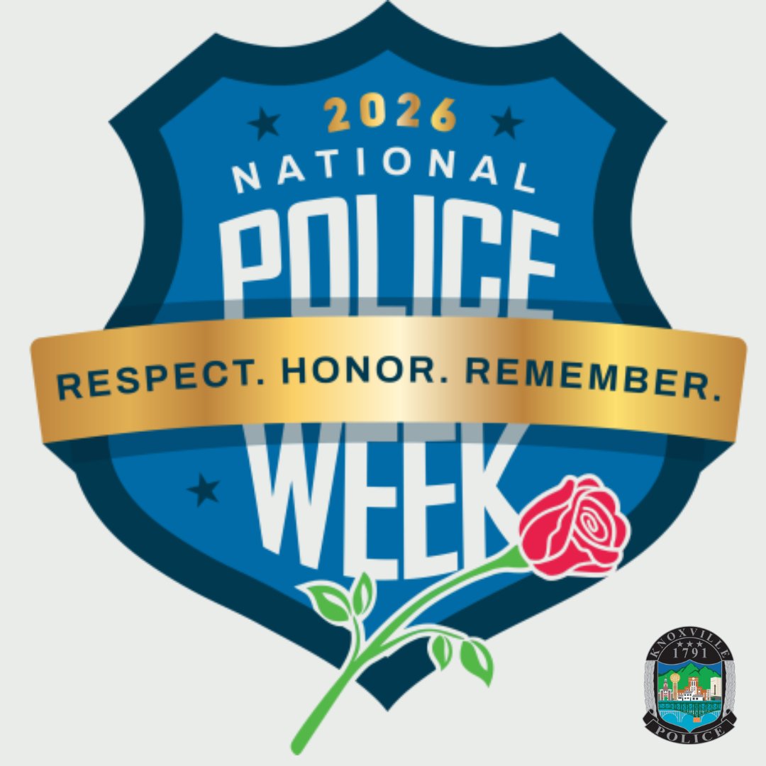 Knoxville_PD's tweet photo. This week is National Police Week. It's a time to honor the brave men and women who died in the line of duty.

We also want to pause to thank our KPD officers and law enforcement partners across the region for your courage and dedication to keeping our neighbors safe every day. https://t.co/bjtEmLsjlX