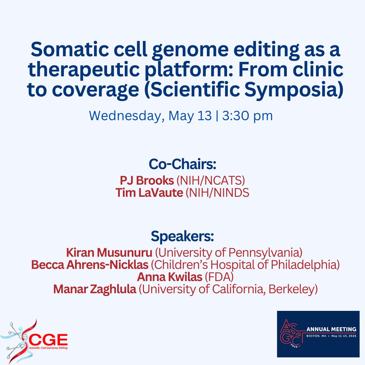 Somatic Cell Genome Editing (SCGE) Outreach tweet media