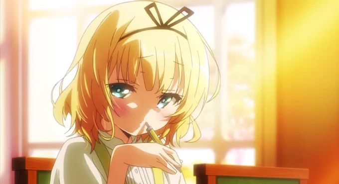 ごちうさ1期が期間限定でようつべで観られると聞いてね、観始めたら止まらないんだわこれが夜勤遅刻するわっ! 特に4羽の逆作画崩壊が好きすぎるシャロ千夜がてぇてぇすぎる ごちうさみたいな日常系はほっこりするし抗鬱薬に最適だけど画面暗転した際に映る主のニチャァ顔が気持ち悪くなるのが難点ね…