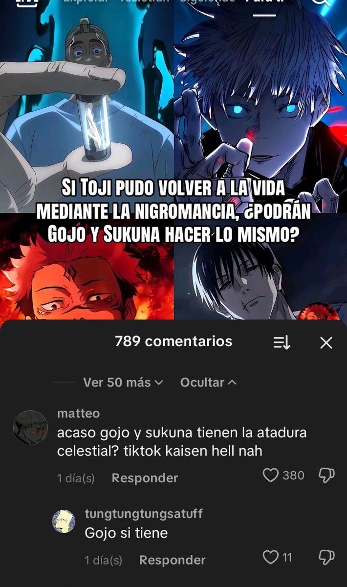 Comentarios Tik tok kaisen Out Of Context tweet media