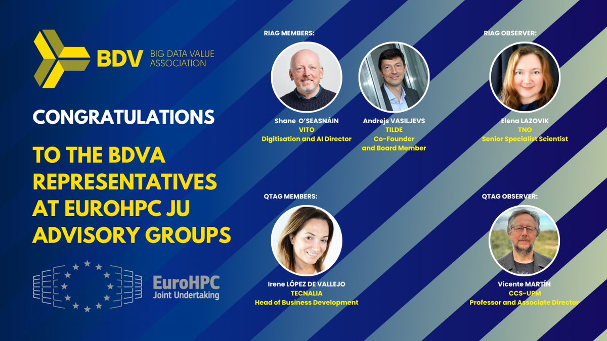 BDVA_eu's tweet photo. 👏 BDVA is pleased to announce its new representatives to the @EuroHPC_JU’s Research &amp; Innovation Advisory Group (RIAG) and to the newly established Quantum Technologies Advisory Group (QTAG).👉https://t.co/wVaBXnLLrH

#BDVA
#EuroHPC
#Data
#HPC
#DigitalEU https://t.co/PnNZyQUhCy