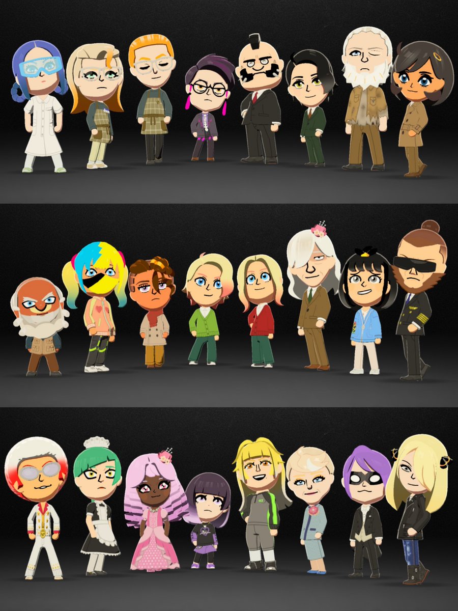 NecroKnockout's tweet photo. ZA made me even more addicted to Pokémon so here are my Tomodachi islands miis so far: https://t.co/w3A15uAPTD