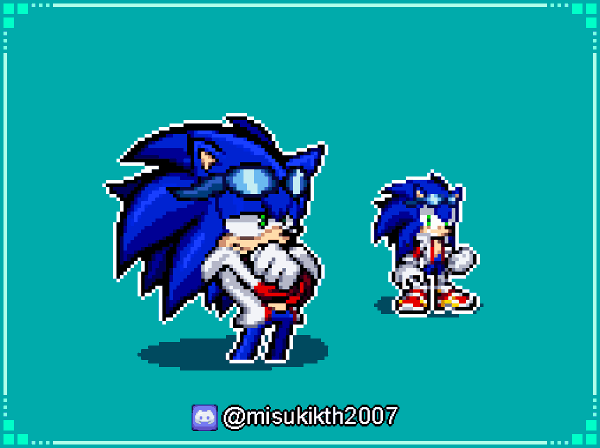 MKissume's tweet photo. Commission for @SonicDuet 

#sonic #SonicTheHedegehog #commission #art #pixelart #sprite https://t.co/EzcMa7ZJTM