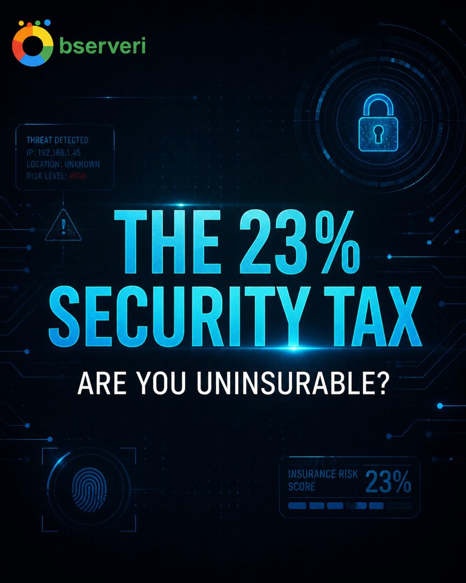observeritech's tweet photo. Still using spreadsheets for GRC? You’re paying a 23% security tax. Manual processes create uninsurable risks in 2026. Insurers demand real-time visibility. Automate with Observeri to lower premiums and prove resilience. 

#Grc #Observeri #CyberInsurance https://t.co/jj7DmzisDm