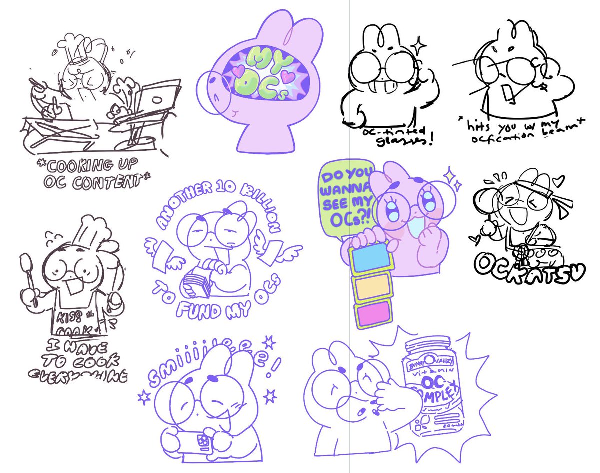 Sticker Cmsn emm 🐇 cf19 prep + working on cmsn @wysteribunの漫画作品一覧(人気順)