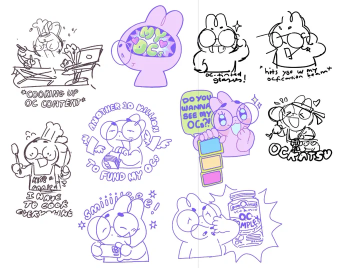 oc parent sticker set vol 2....some of them will not make the cut.... 
