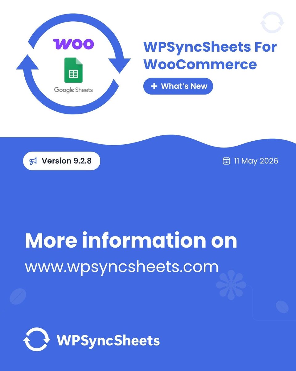 wpsyncsheets's tweet photo. WPSyncSheets For WooCommerce Version -9.2.8

✅ Improved Order and Product Sheet Header management with a lazy-loaded “Add Headers From Source” flow.

🌍 https://t.co/uR99zzlncf

#wpsyncsheets #googlesheets #wordpress #woocommerce https://t.co/l44EB8XetN