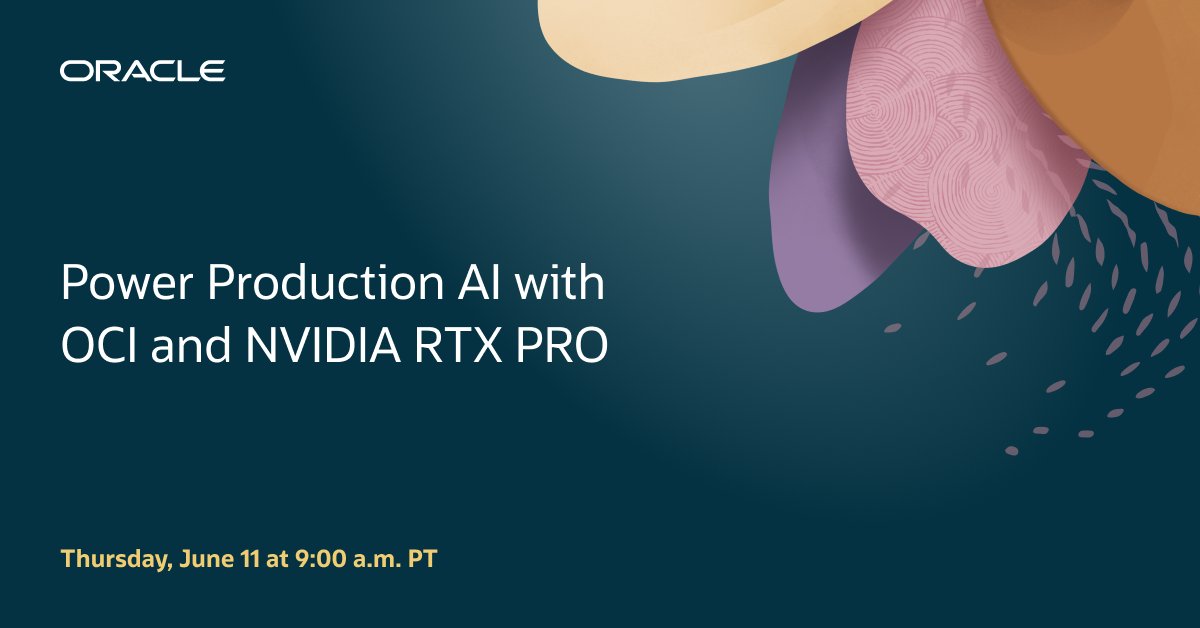 hur1969's tweet photo. Join Oracle to see how OCI RTX PRO bare metal instances with NVIDIA AI Enterprise make it possible to build scalable, high performance AI systems for production. Save your seat: https://t.co/LGPpaqwoRy https://t.co/03qlcCc4f8