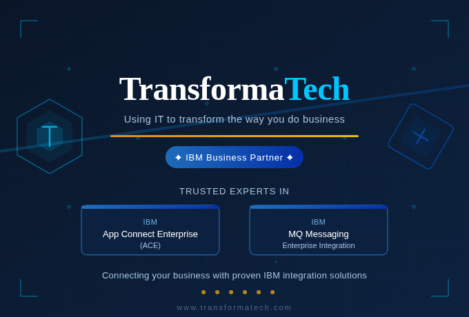 Transformatech's tweet photo. ❓ Do you have a critical #integration project you need help with?

🤝 Trust #TransformaTech with your next #integration project. We have successful track record and deep expertise with IBM App Connect Enterprise and IBM MQ

#IBMACE #IBMMQ #IBMIntegration #IBM https://t.co/UsJb1663Ev