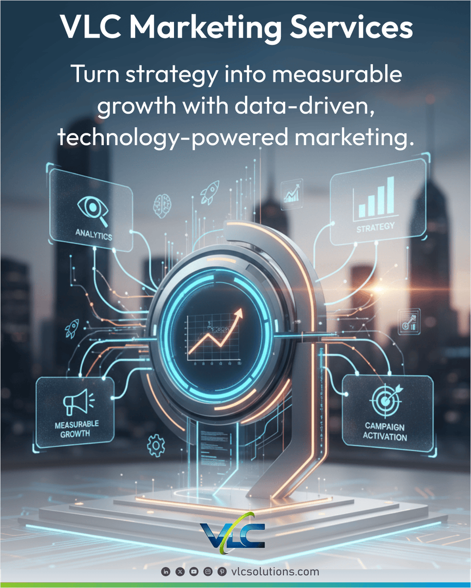 vlcsolutions's tweet photo. VLC Marketing Services engineers growth through strategic planning and digital intelligence, helping businesses attract, engage, and convert audiences with results-driven marketing strategies that align with goals.
https://t.co/qPk10pY10G 
#VLCSolutions #MarketingServices https://t.co/eSee8PMn36