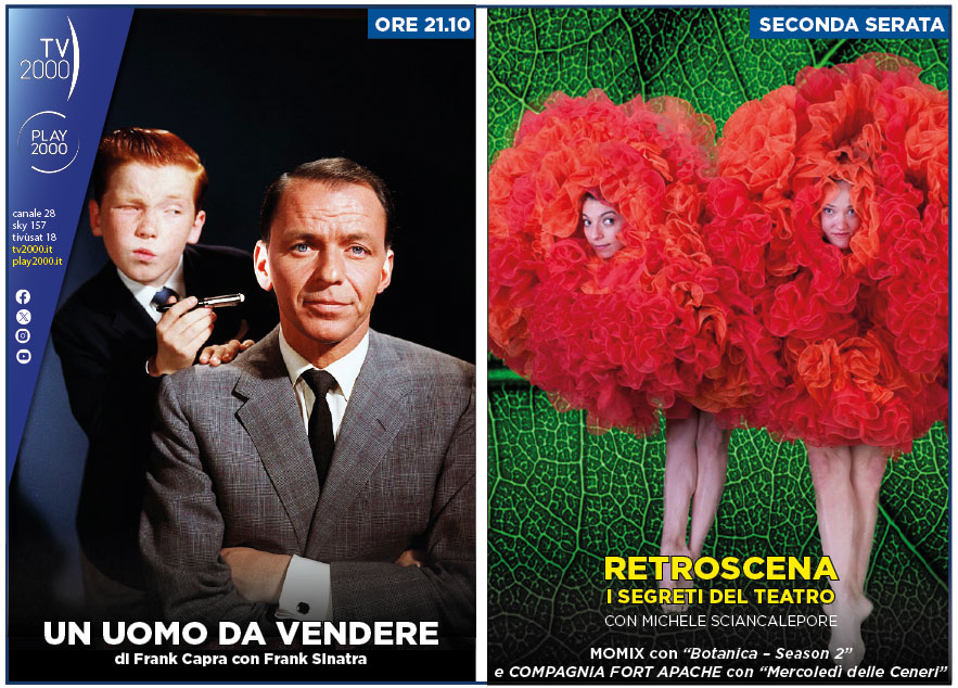TV2000it's tweet photo. Appuntamenti su #Tv2000 #12maggio
🔸ore 21.10 film "Un uomo da vendere" di Frank Capra con Frank Sinatra
🔸seconda serata "Retroscena - i segreti del teatro" con @MicScianca 

#guidatv #film #intrattenimento  #informazione #teatro #cinema https://t.co/1oygYnxwr9