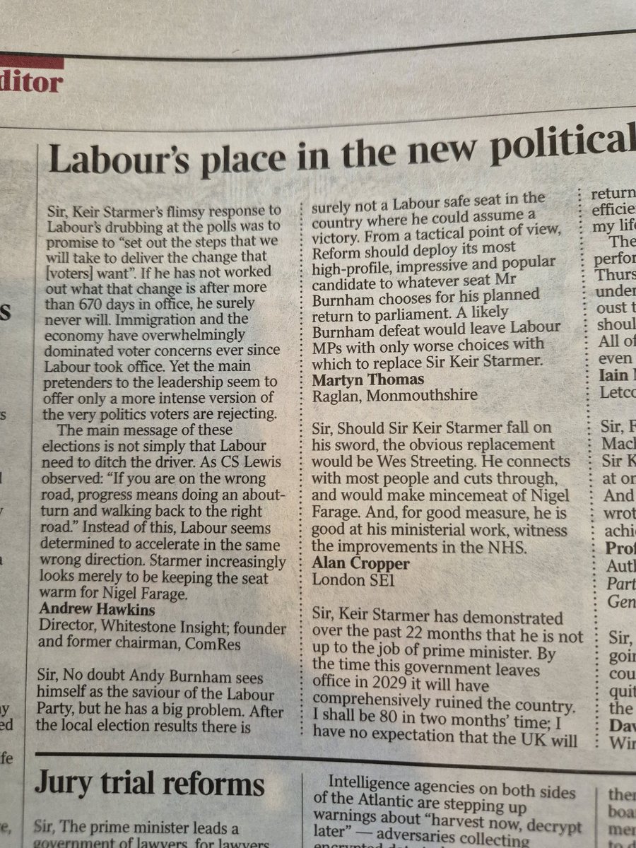 gmartynthomas's tweet photo. @AllisonPearson My letter in Saturdays Times https://t.co/o2KMHT1fCL