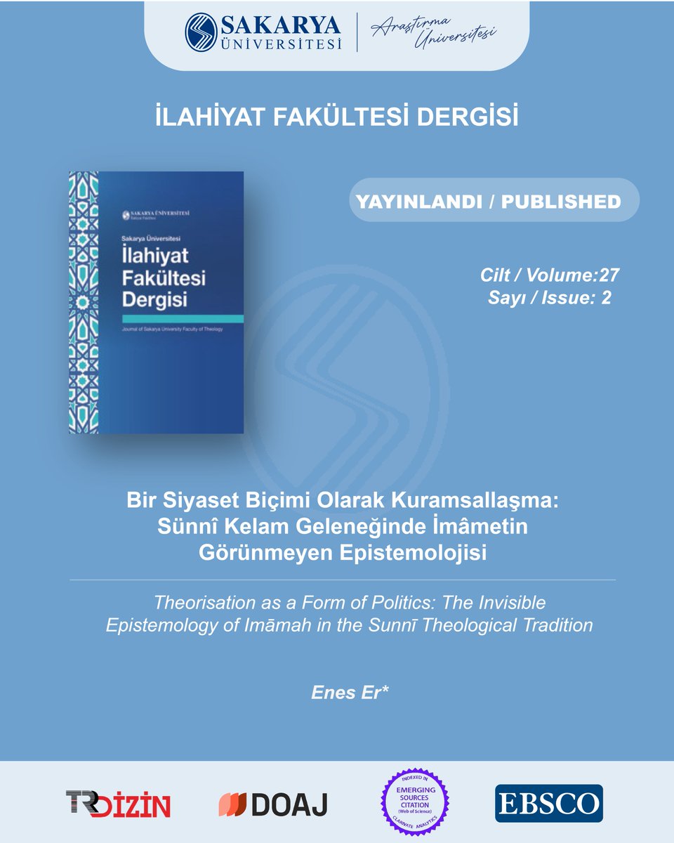 SAÜ Bilimsel Dergiler Koordinatörlüğü tweet media