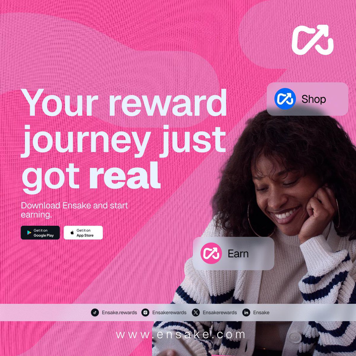Ensakerewards's tweet photo. Every purchase should do more than just complete a transaction, it should reward you too ✨

With Ensake, your everyday shopping becomes an opportunity to earn points, unlock discounts, enjoy exclusive perks, and discover exciting rewards from brands you love.

#RewardsMadeEasy https://t.co/hM1wbx9N67