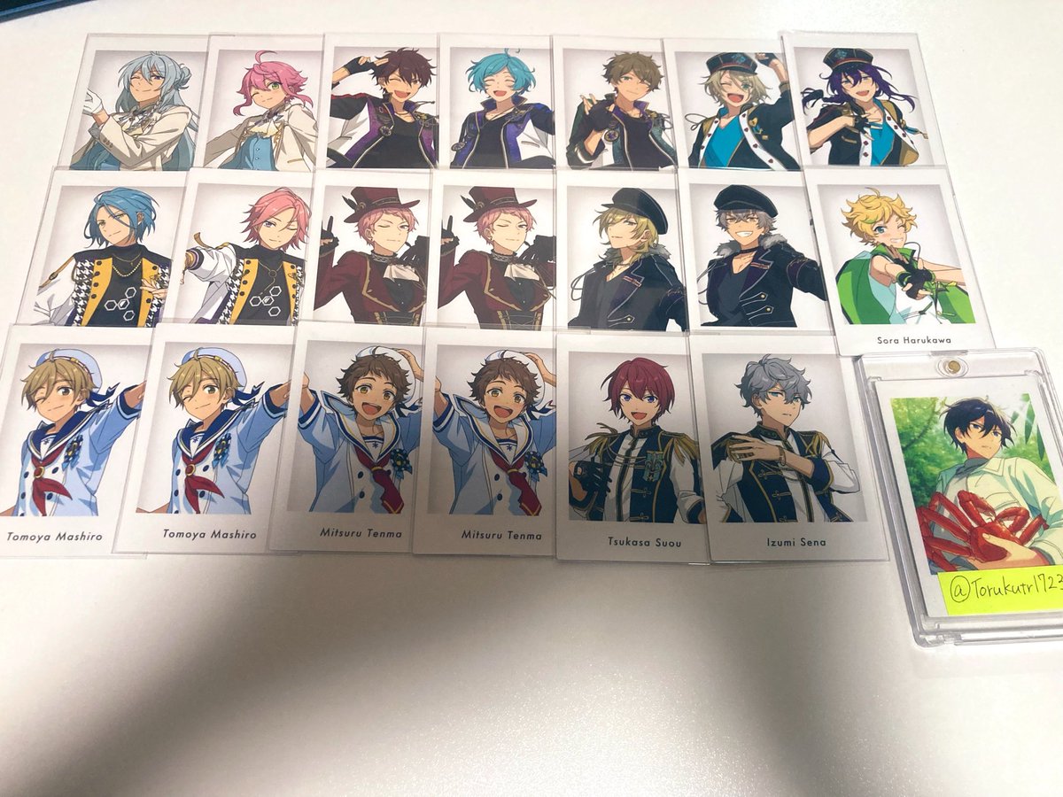 Torukutr1723's tweet photo. 【交換】あんスタ 10周年 ぱしゃっつ 特典

譲▶︎渉桃李弓弦鉄虎翠忍千秋奏汰一彩藍良マヨイ巽ひなたゆうた宗HiMERUこはく薫晃牙アドニス敬人紅郎颯馬維吹なずな友也創光司泉宙

求▶︎周年ぱしゃ 北斗>カンナ
特典 チトセ1北斗カンナ

周年ぱしゃ⇔特典可
郵送希望
お気軽にお声掛けください！ https://t.co/pOO66cqLOa