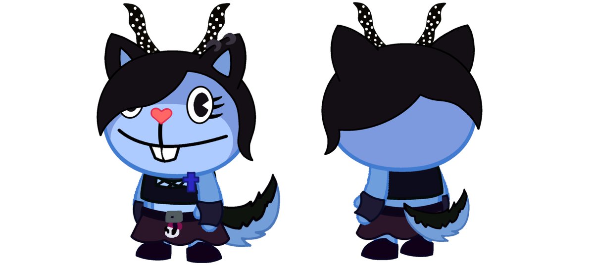 DuronCarl's tweet photo. HTF Happy Tree Friends Oc Character Goth Artio Turnarounds #2 https://t.co/92jzASrSCJ