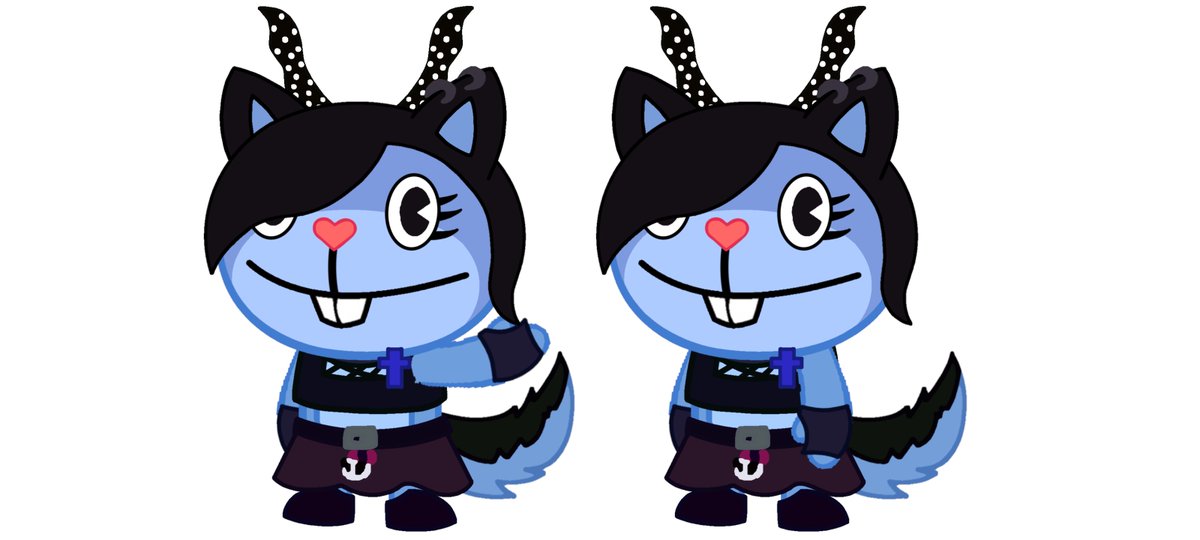DuronCarl's tweet photo. HTF Happy Tree Friends Oc Character Goth Artio Turnarounds #2 https://t.co/92jzASrSCJ
